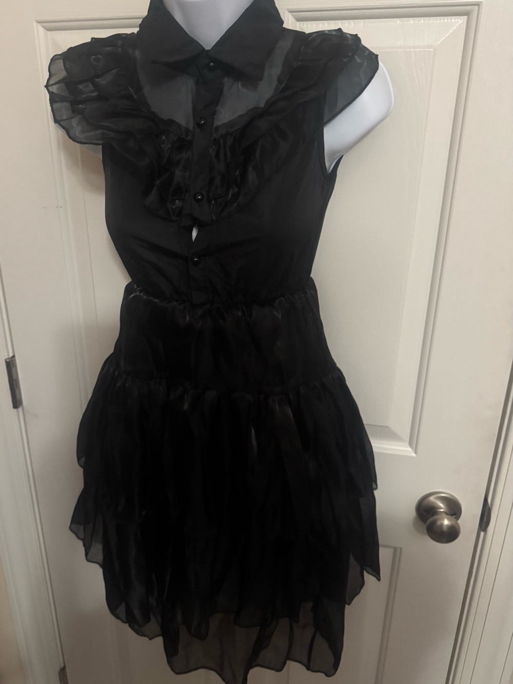 Gothic Schoolgirl Adult Med(6/8) Costume Dress Set Wednesday Addams Black New